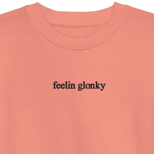 feelin glonky crew neck (black & white text)