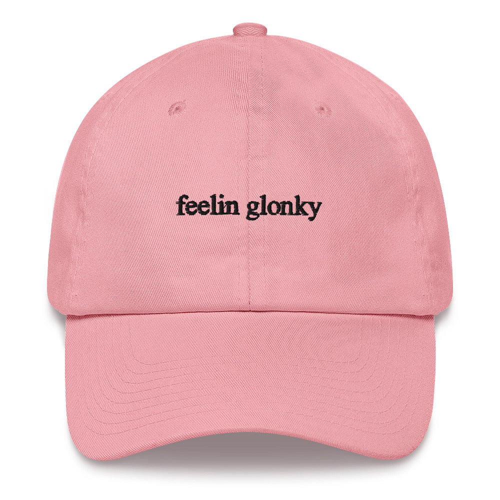 feelin glonky hat (black & white text)
