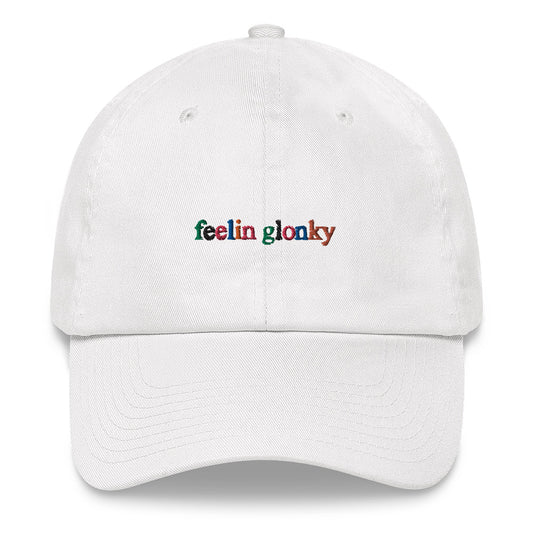 feelin glonky hat (multi-colored text)
